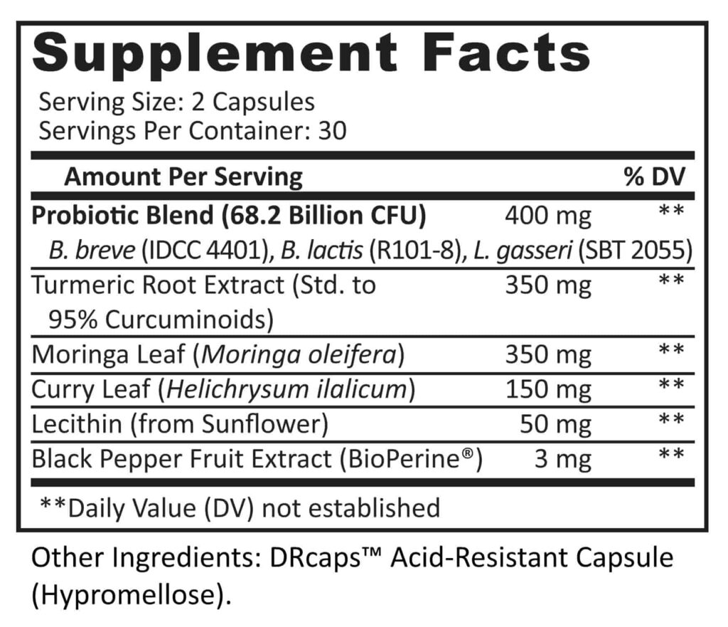 Provitalize Supplement Facts